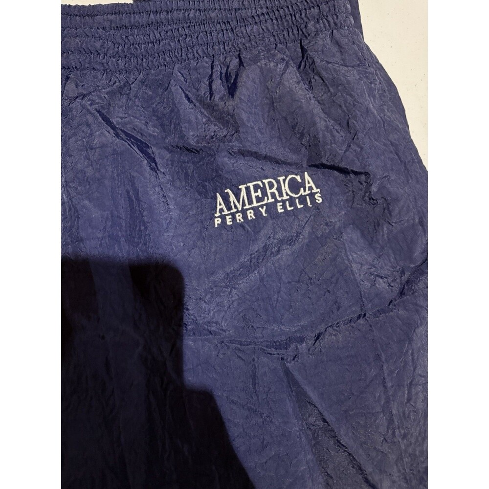 Perry Ellis America Vintage Navy Swishy Windbreaker Track Pants XL